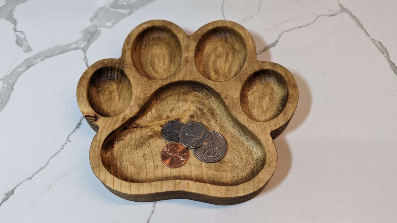 Paw Print Catch All Tray – Softwood
